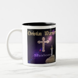 De Café Em Dois Tons caneca do Guerreiro Cristão