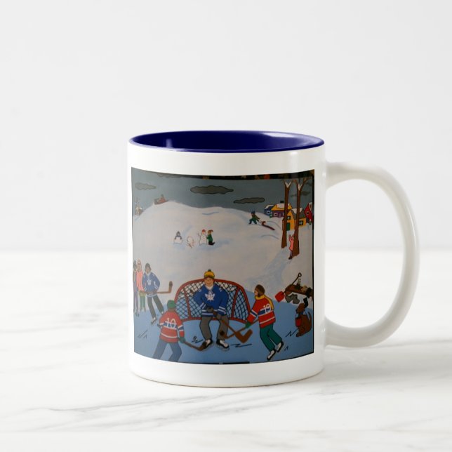 De Café Em Dois Tons Caneca do hóquei (Direita)