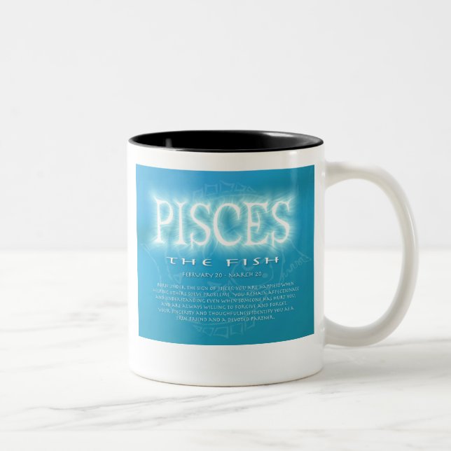 De Café Em Dois Tons Caneca do horóscopo dos peixes (Direita)