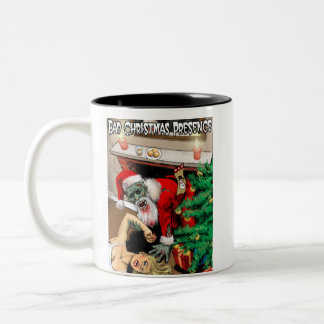 De Café Em Dois Tons Caneca do horror do Natal do zombi