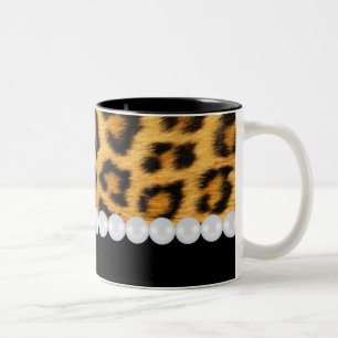 De Café Em Dois Tons Caneca do impressão do leopardo