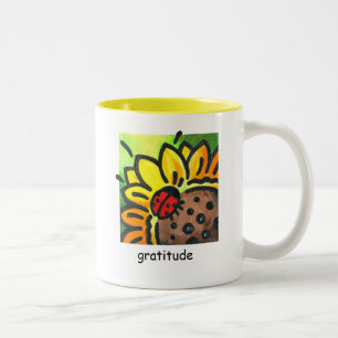 De Café Em Dois Tons Caneca do joaninha da "gratitude" por Reneé Womac