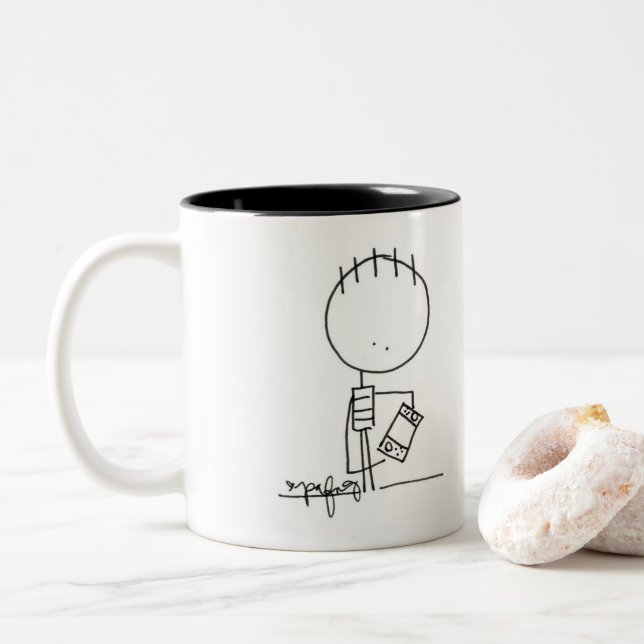 De Café Em Dois Tons Caneca do jogo (Com Donut)