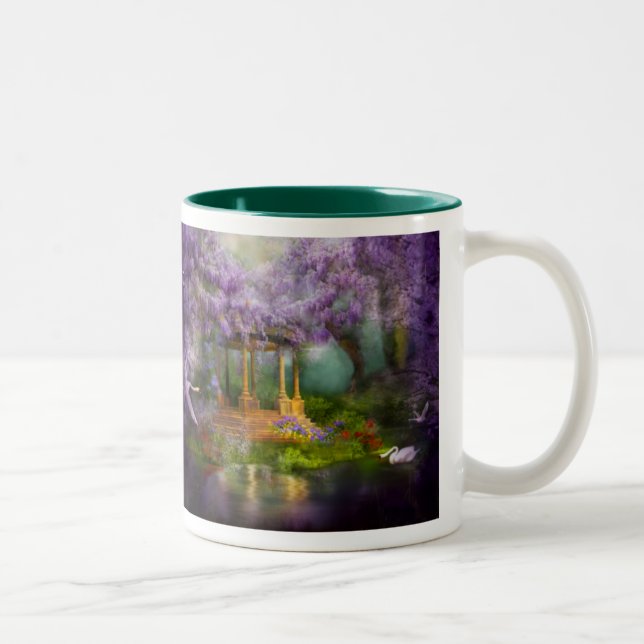 De Café Em Dois Tons Caneca do lago wisteria (Direita)