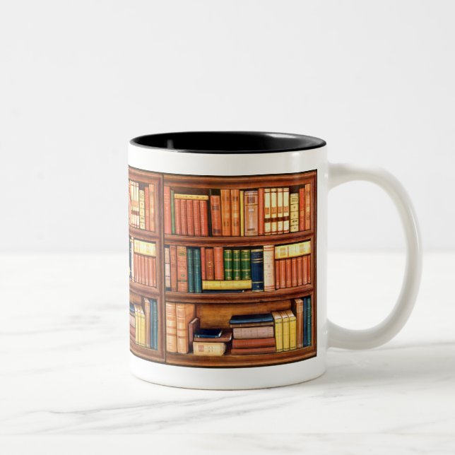 De Café Em Dois Tons Caneca do leitor ávido da biblioteca dos livros (Direita)