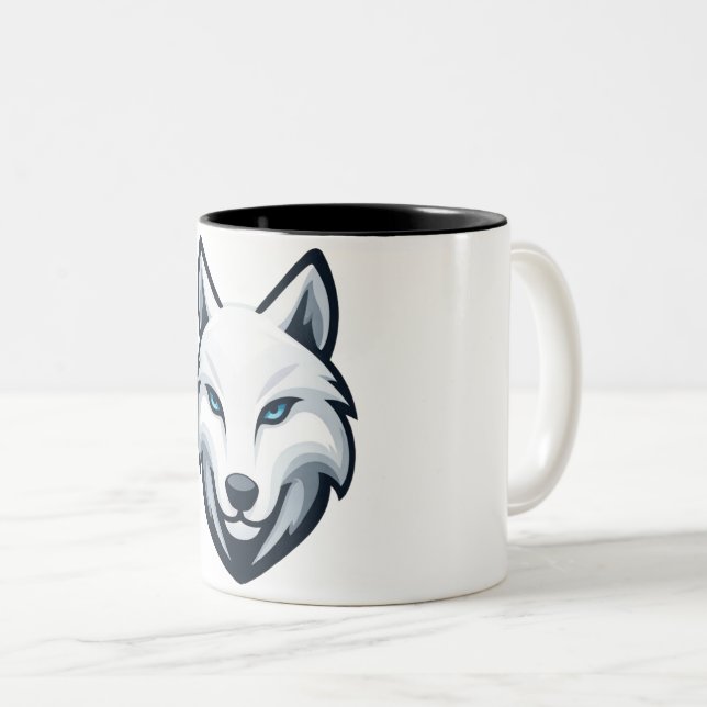 De Café Em Dois Tons Caneca do Lobo Branco (Frente Esquerda)