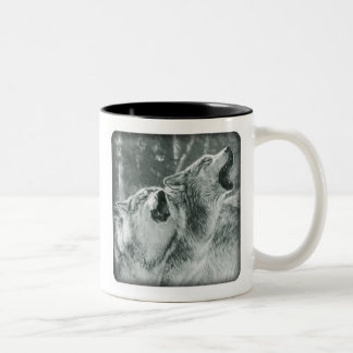 De Café Em Dois Tons Caneca do lobo do urro