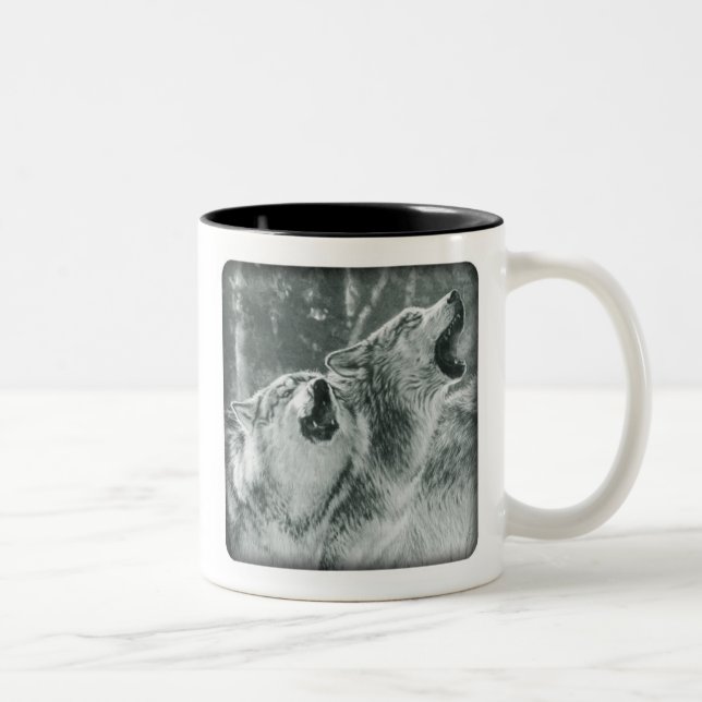 De Café Em Dois Tons Caneca do lobo do urro (Direita)