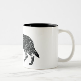 De Café Em Dois Tons caneca do lobo do Vintage-estilo