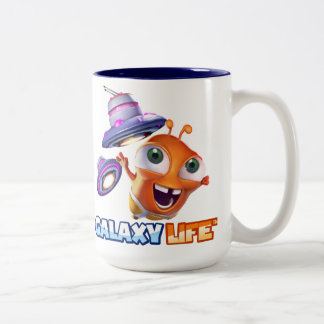 De Café Em Dois Tons Caneca do logotipo da vida da galáxia