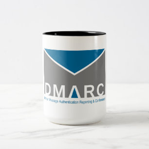 De Café Em Dois Tons Caneca do logotipo do Dois-Tom DMARC, 15 onças