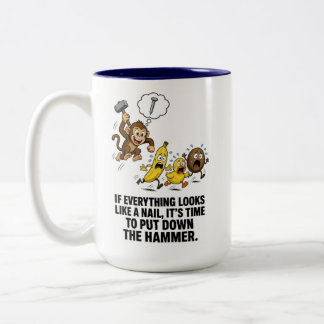 De Café Em Dois Tons Caneca do Macaco com Martelo