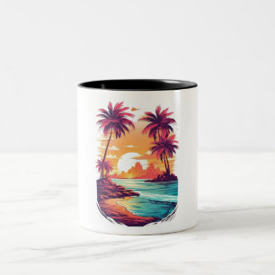 De Café Em Dois Tons caneca do mar