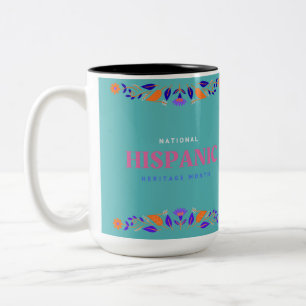 De Café Em Dois Tons Caneca do Mês da Herança Hispânica - Folclore Lati