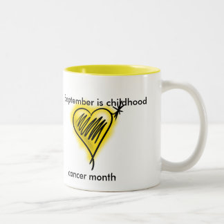 De Café Em Dois Tons Caneca do mês do cancer da infância