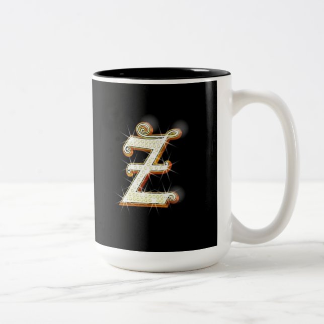 De Café Em Dois Tons Caneca do monograma da letra Z (Direita)