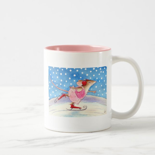 De Café Em Dois Tons Caneca do mousie do patinagem artística (Direita)