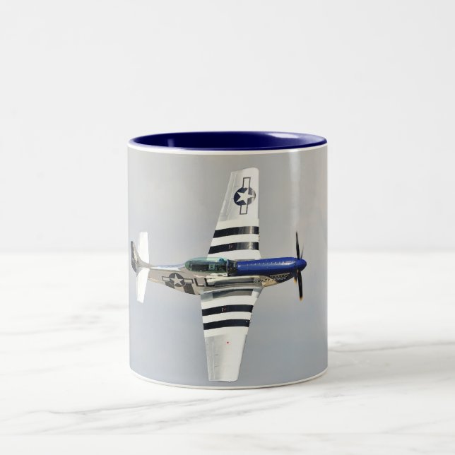 De Café Em Dois Tons Caneca do mustang P-51 (Centro)