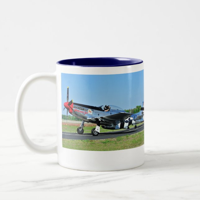 De Café Em Dois Tons Caneca do mustang P-51 (Esquerda)