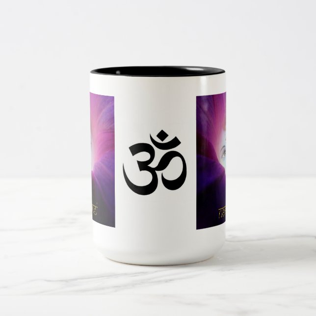De Café Em Dois Tons Caneca do OM Krishna Namaste (Centro)