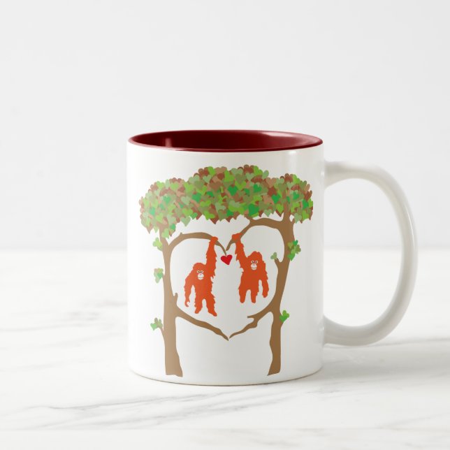 De Café Em Dois Tons Caneca do orangotango (Direita)