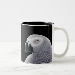 De Café Em Dois Tons Caneca do papagaio das cinzas africanas