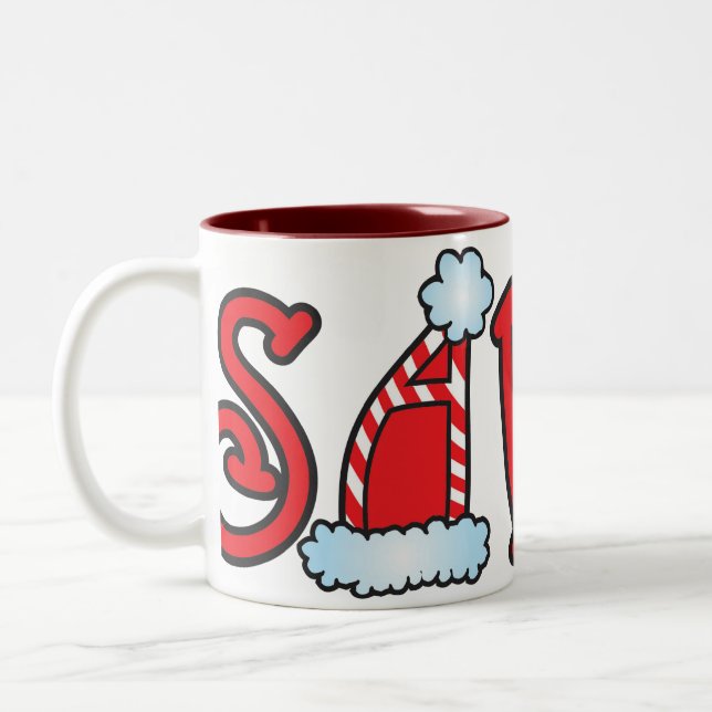De Café Em Dois Tons Caneca do papai noel do divertimento! (Esquerda)