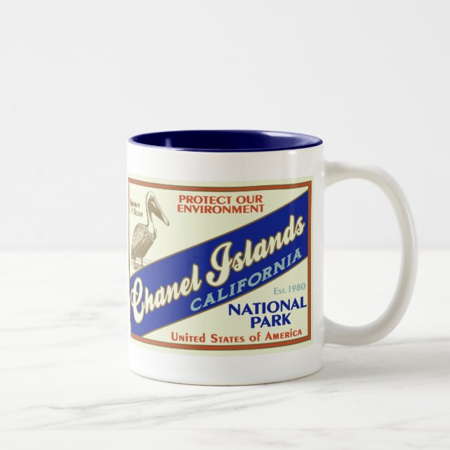 De Café Em Dois Tons Caneca do parque nacional das ilhas channel (Direita)