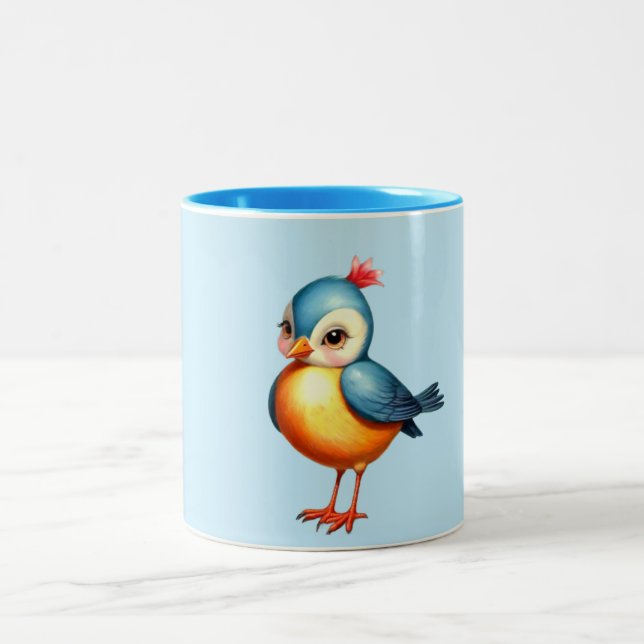 De Café Em Dois Tons Caneca do Passarinho Azul Super Fofo (Centro)