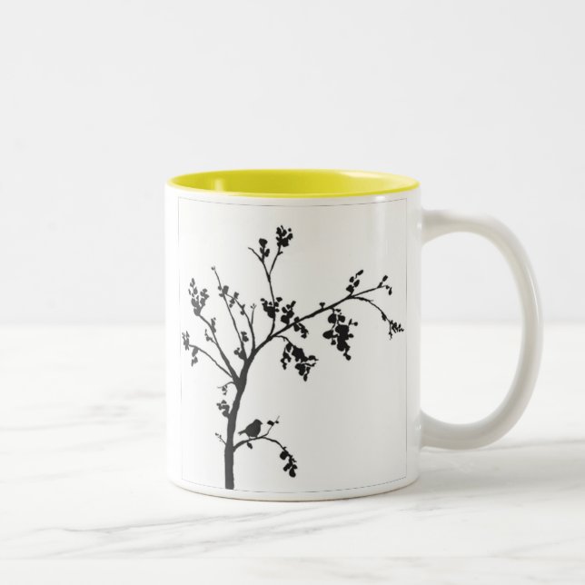 De Café Em Dois Tons caneca do pássaro da manhã (Direita)