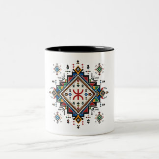 De Café Em Dois Tons Caneca do Patrimônio Amazigue - Berbere Tradiciona