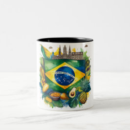 De Café Em Dois Tons Caneca do Patrimônio Brasileiro - Ícones Culturais