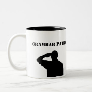 De Café Em Dois Tons Caneca do patriota da gramática