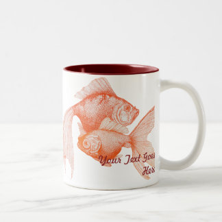De Café Em Dois Tons Caneca do peixe dourado