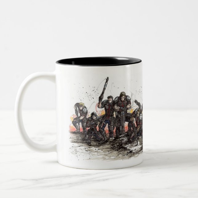 De Café Em Dois Tons Caneca do pelotão do inferno (Esquerda)