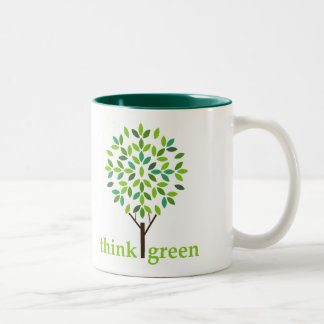 De Café Em Dois Tons Caneca do pense verde