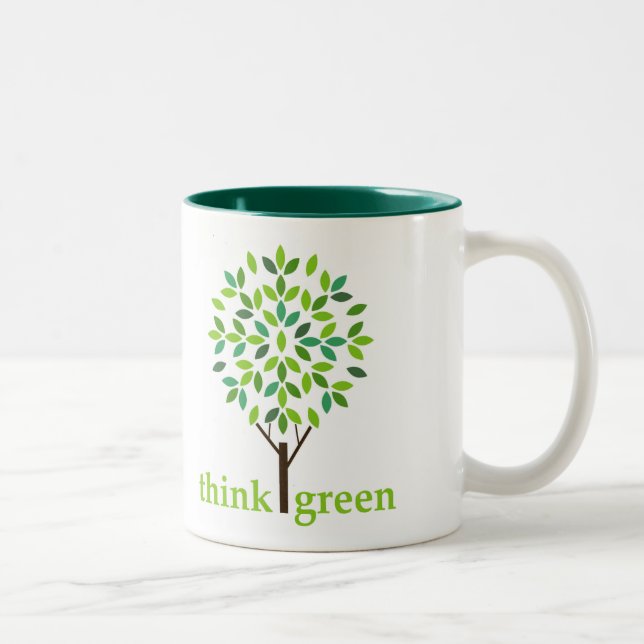 De Café Em Dois Tons Caneca do pense verde (Direita)