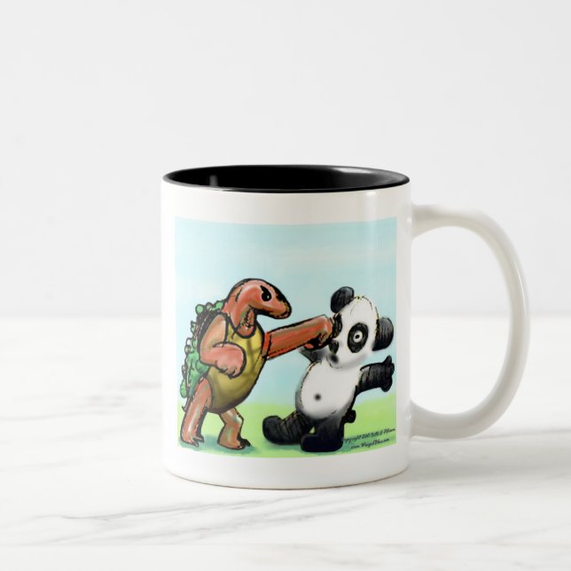 De Café Em Dois Tons Caneca do perfurador da panda (Direita)