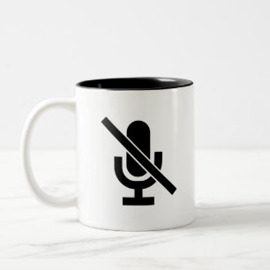 De Café Em Dois Tons Caneca do pictograma do "mudo"