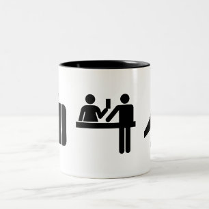 De Café Em Dois Tons Caneca do pictograma do "Wanderlust"