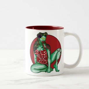 De Café Em Dois Tons Caneca do Pin-Acima do zombi