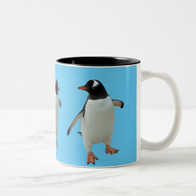 De Café Em Dois Tons Caneca do pinguim da dança (Direita)