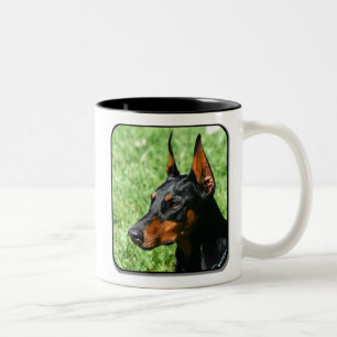 De Café Em Dois Tons caneca do pinscher do doberman