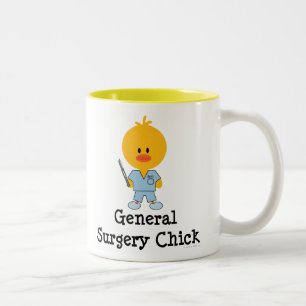 De Café Em Dois Tons Caneca do pintinho da cirurgia geral