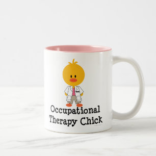 De Café Em Dois Tons Caneca do pintinho da terapia ocupacional