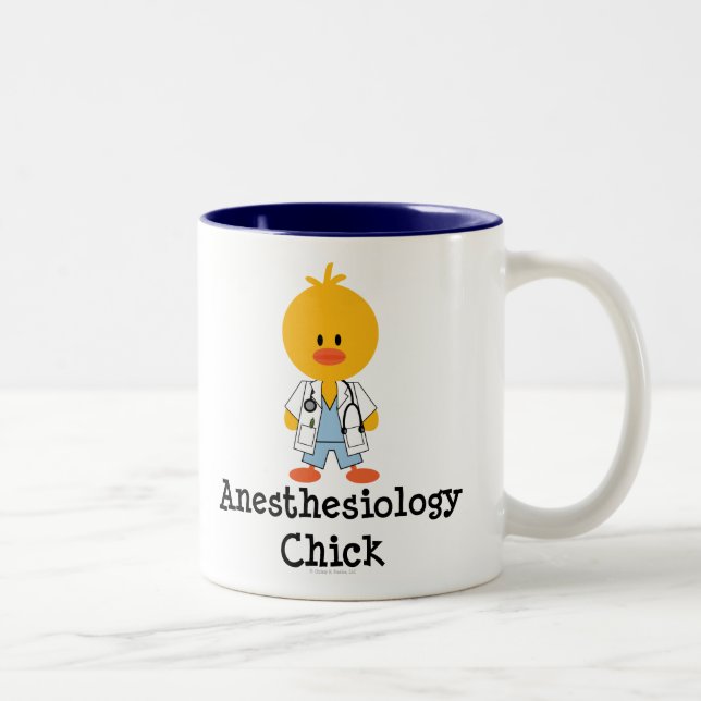 De Café Em Dois Tons Caneca do pintinho do Anesthesiology (Direita)