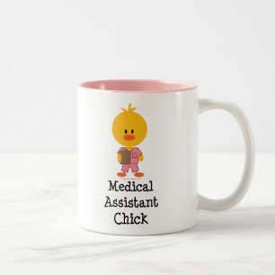 De Café Em Dois Tons Caneca do pintinho do assistente médico