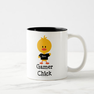 De Café Em Dois Tons Caneca do pintinho do Gamer