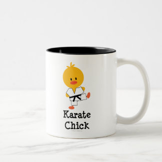 De Café Em Dois Tons Caneca do pintinho do karaté