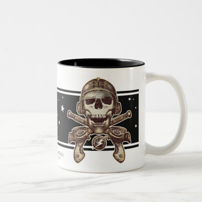 De Café Em Dois Tons Caneca do pirata do espaço (Rayguns) (Direita)